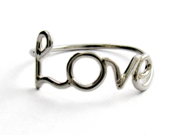 Laura Gravestock Written Love Ring Sterling Silver